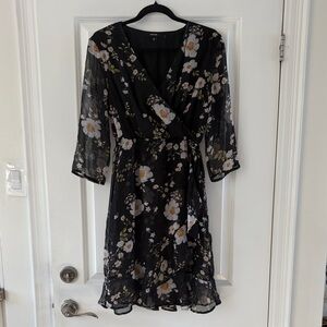 Vero Moda Black Floral Midi Dress